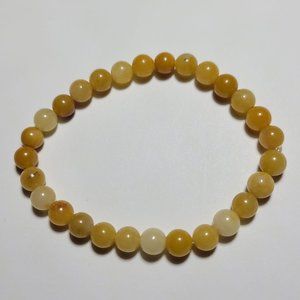 Natural Yellow Aventurine Crystal Beaded Bracelet 8mm 7 1/2"